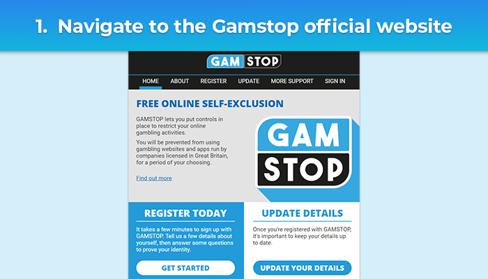 Navigieren Sie zur offiziellen Gamstop-Website