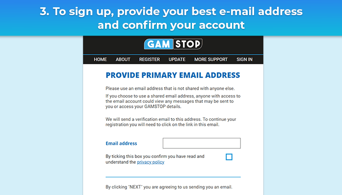 Um sich anzumelden, geben Sie Ihre beste E-Mail-Adresse an und bestätigen Sie Ihr Konto